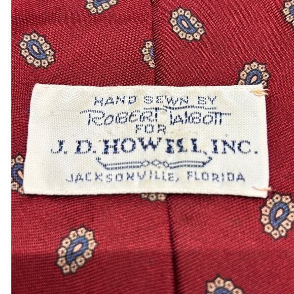 Lot of 2 Robert Talbott for J.D. Howell Red Burgandy Patterned Silk Neckties - Picture 3 of 6